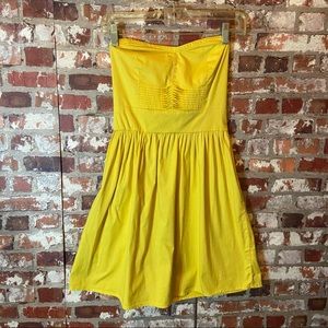 [Bebop]S Strapless Yellow Pin Up Style Sun Dress